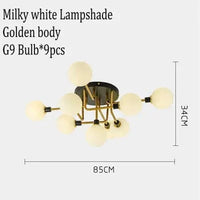 Lustre Gris Fumée Moderne pour Maison Intérieur | Marco Lucetti 9 plafonniers 1 / Lumière blanche