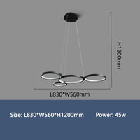 Lustre Hirva avec anneaux LED suspendus | Marco Lucetti 4 anneaux