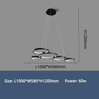 Lustre Hirva avec anneaux LED suspendus | Marco Lucetti 5 anneaux