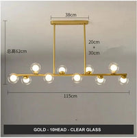 Lustre Horizonglass Boules Design | Marco Lucetti Or 10 bras Clair / Blanc chaud