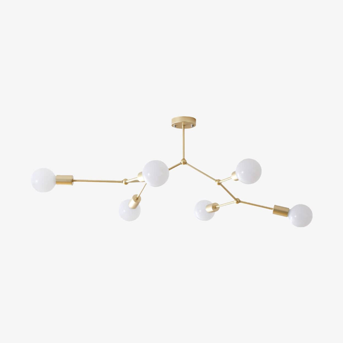 Lustre industriel LED Rally | Marco Lucetti Doré - 6 embouts