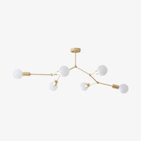 Lustre industriel LED Rally | Marco Lucetti Doré - 6 embouts