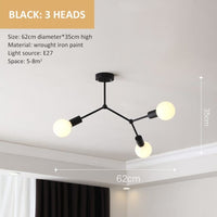 Lustre industriel LED Rally | Marco Lucetti Noir - 3 embouts