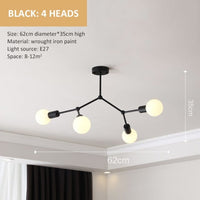 Lustre industriel LED Rally | Marco Lucetti Noir - 4 embouts