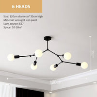 Lustre industriel LED Rally | Marco Lucetti Noir - 6 embouts