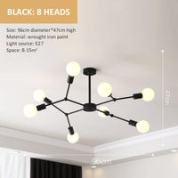 Lustre industriel LED Rally | Marco Lucetti Noir - 8 embouts