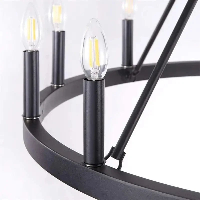 Lustre industriel moderne en fer rond avec LED pour décoration intérieure | Marco Lucetti