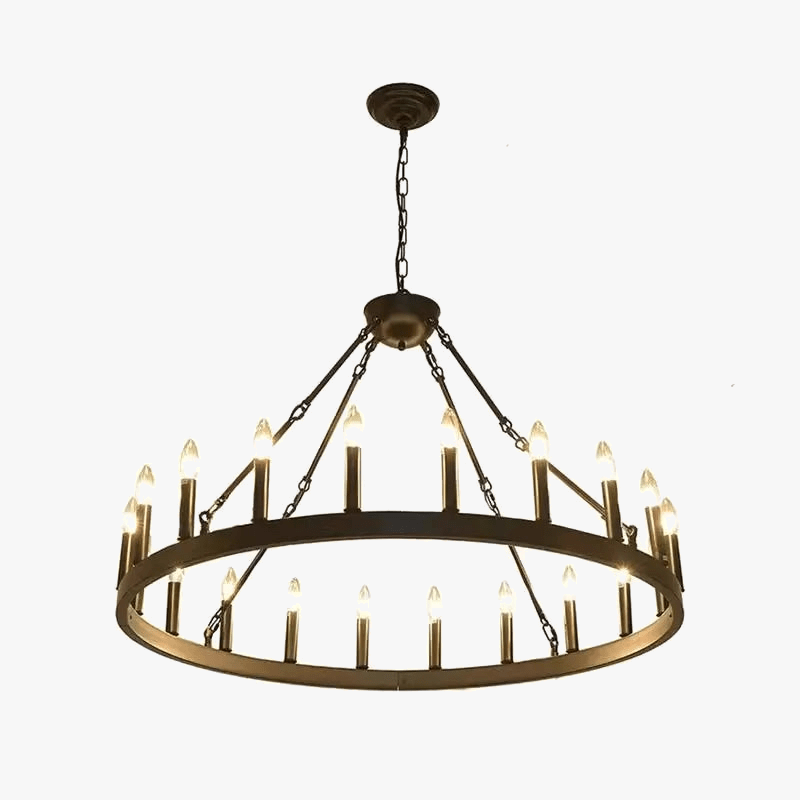 Lustre industriel moderne en fer rond avec LED pour décoration intérieure | Marco Lucetti