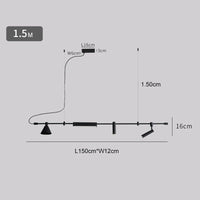 Lustre Industriel pour Bar à Thé | Marco Lucetti 150 cm / Chaud