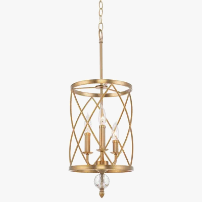 Lustre industriel rétro plafonnier Vintage en cristal noir et or - Suspension Triple