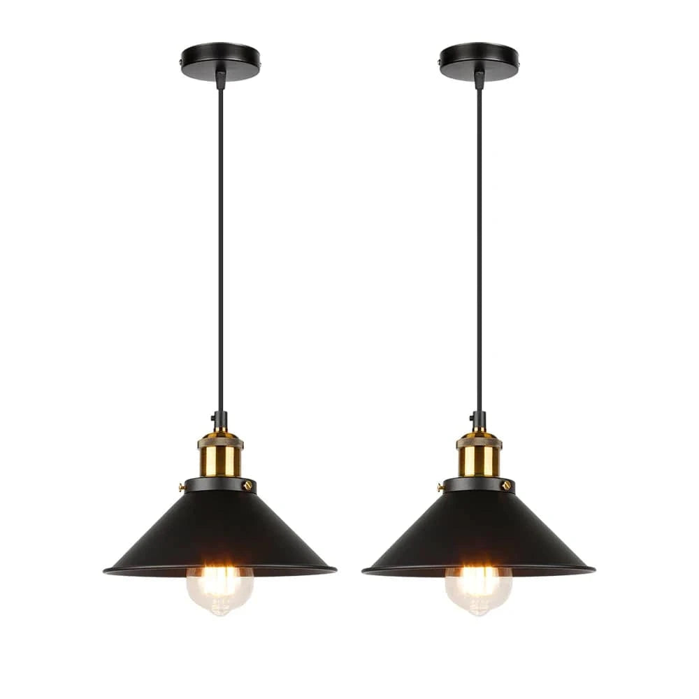 Lustre Industriel Rétro à Trois Têtes Suspendues - Sélection Maison | Marco Lucetti Noir 2 pièces