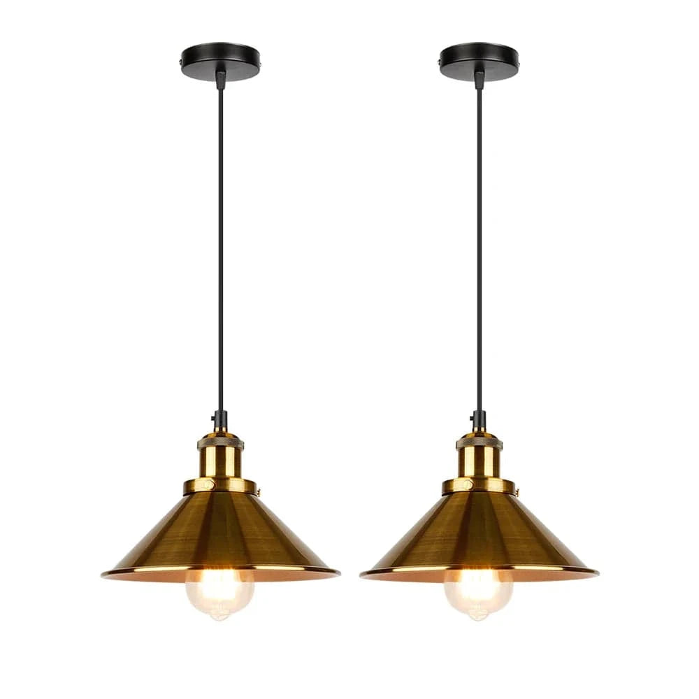 Lustre Industriel Rétro à Trois Têtes Suspendues - Sélection Maison | Marco Lucetti Or 2 pièces