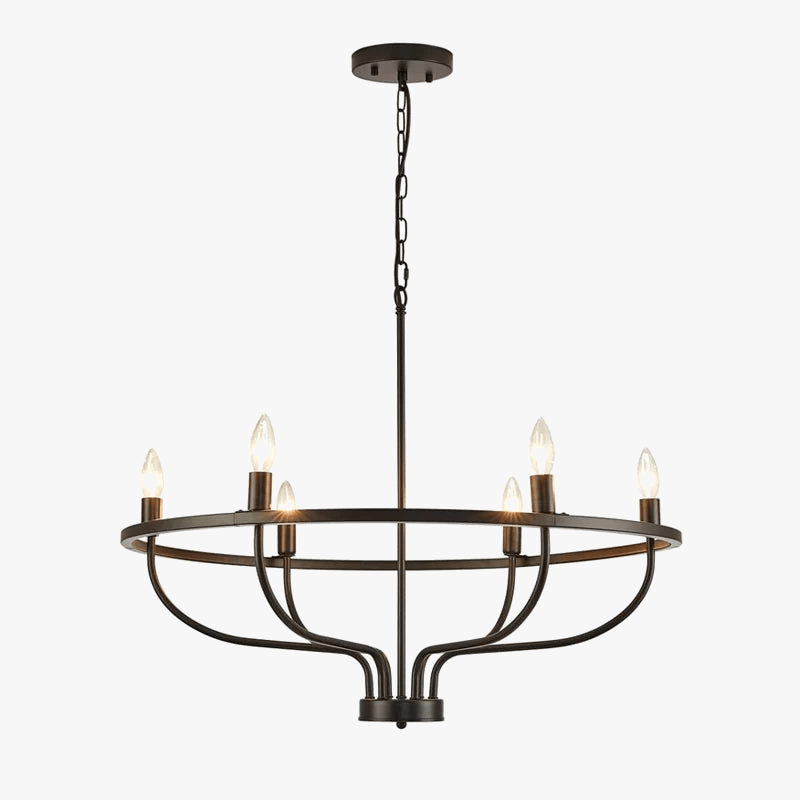 Lustre industriel rétro en fer à 6 têtes - Édition Exclusive | Marco Lucetti