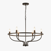 Lustre industriel rétro en fer à 6 têtes - Édition Exclusive | Marco Lucetti