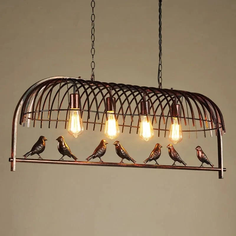 Lustre industriel rétro oiseau créatif en fer pour loft restaurant bar - Édition Limitée | Marco Lucetti