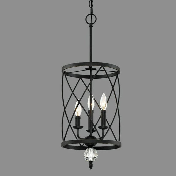 Lustre industriel rétro plafonnier Vintage en cristal noir et or - Suspension Triple | Marco Lucetti