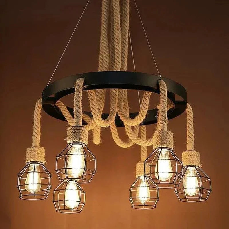 Lustre Industriel Rustique avec Cordage | Marco Lucetti
