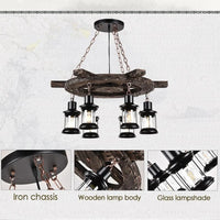 Lustre Industriel Vintage en Bois pour Bar Café Restaurant | Marco Lucetti