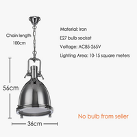 Suspension industrielle Vintage en verre E27