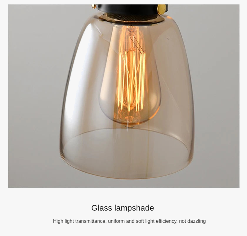 Suspension vintage en verre fumé pour restaurant loft