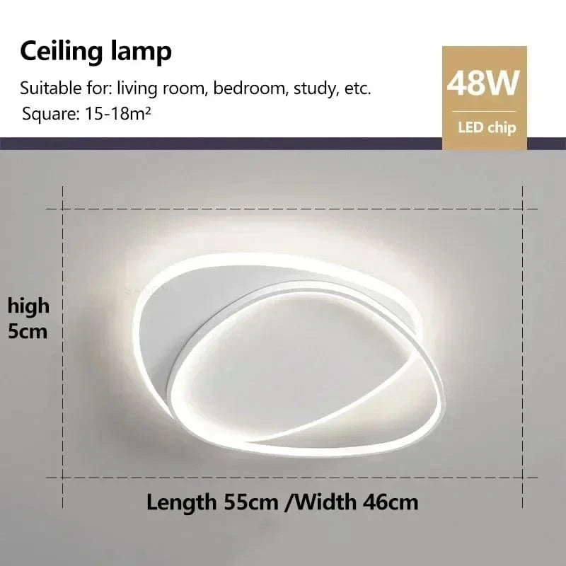 Lustre Intérieur Moderne à LED pour Décoration Maison | Marco Lucetti Blanc L55CM / Blanc chaud