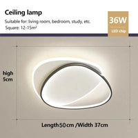 Lustre Intérieur Moderne à LED pour Décoration Maison | Marco Lucetti Noir L50CM / Gradation continue (RC)