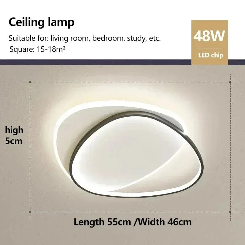 Lustre Intérieur Moderne à LED pour Décoration Maison | Marco Lucetti Noir L55CM / Blanc chaud