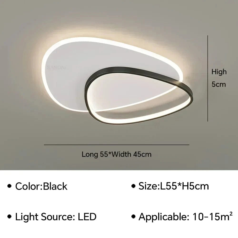 Lustre Intérieur Moderne à LED pour Décoration Maison | Marco Lucetti Noir L55cm / Blanc naturel