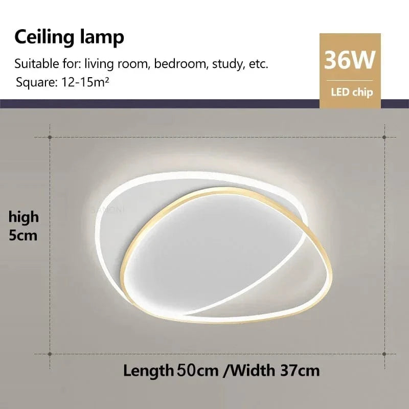 Lustre Intérieur Moderne à LED pour Décoration Maison | Marco Lucetti Or L50CM / Blanc naturel