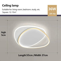 Lustre Intérieur Moderne à LED pour Décoration Maison | Marco Lucetti Or L50CM / Blanc naturel