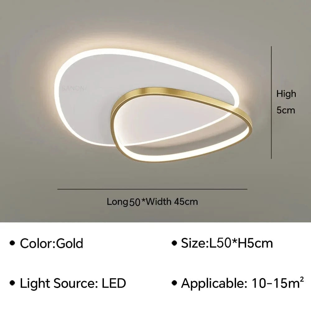 Lustre Intérieur Moderne à LED pour Décoration Maison | Marco Lucetti Or L50cm / Gradation continue (RC)