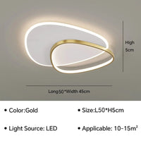 Lustre Intérieur Moderne à LED pour Décoration Maison | Marco Lucetti Or L50cm / Gradation continue (RC)