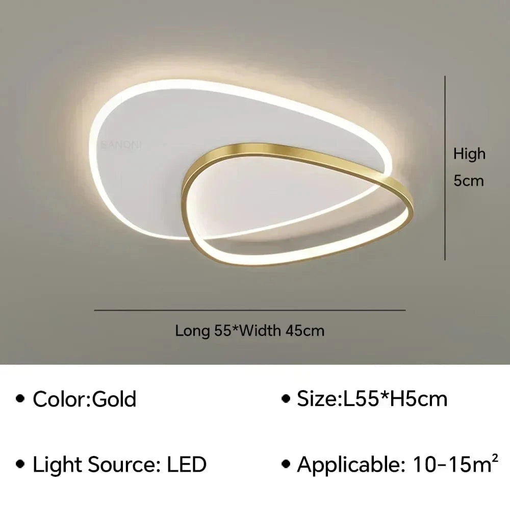 Lustre Intérieur Moderne à LED pour Décoration Maison | Marco Lucetti Or L55cm / Blanc chaud