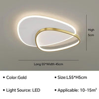 Lustre Intérieur Moderne à LED pour Décoration Maison | Marco Lucetti Or L55cm / Blanc chaud