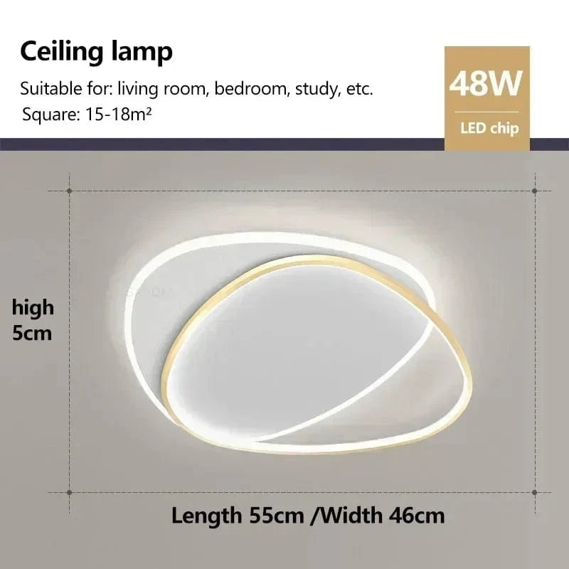 Lustre Intérieur Moderne à LED pour Décoration Maison | Marco Lucetti Or L55CM / Blanc froid