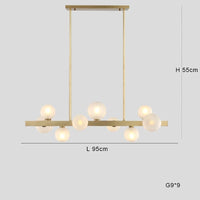 Lustre Italien Moderne LED Cuivre pour Bar Café | Marco Lucetti 9 lumières L 95cm / Lumière chaude