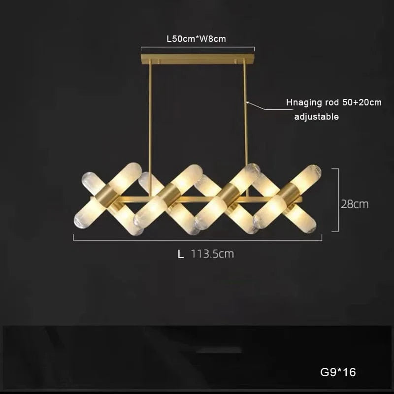 Lustre Italien Moderne LED Cuivre pour Bar Café | Marco Lucetti B 16 lumière L 113cm / Lumière naturelle