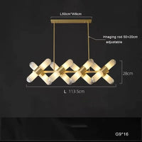 Lustre Italien Moderne LED Cuivre pour Bar Café | Marco Lucetti B 16 lumière L 113cm / Lumière naturelle