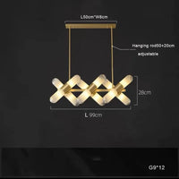 Lustre Italien Moderne LED Cuivre pour Bar Café | Marco Lucetti Lumière B 12 L 99cm / Lumière blanche