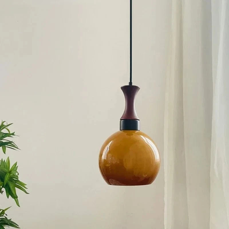 Lustre Japonais Bauhaus pour une Déco Rétro Moderne | Marco Lucetti 18cm- Ligne noire / Pas d&#39;ampoule