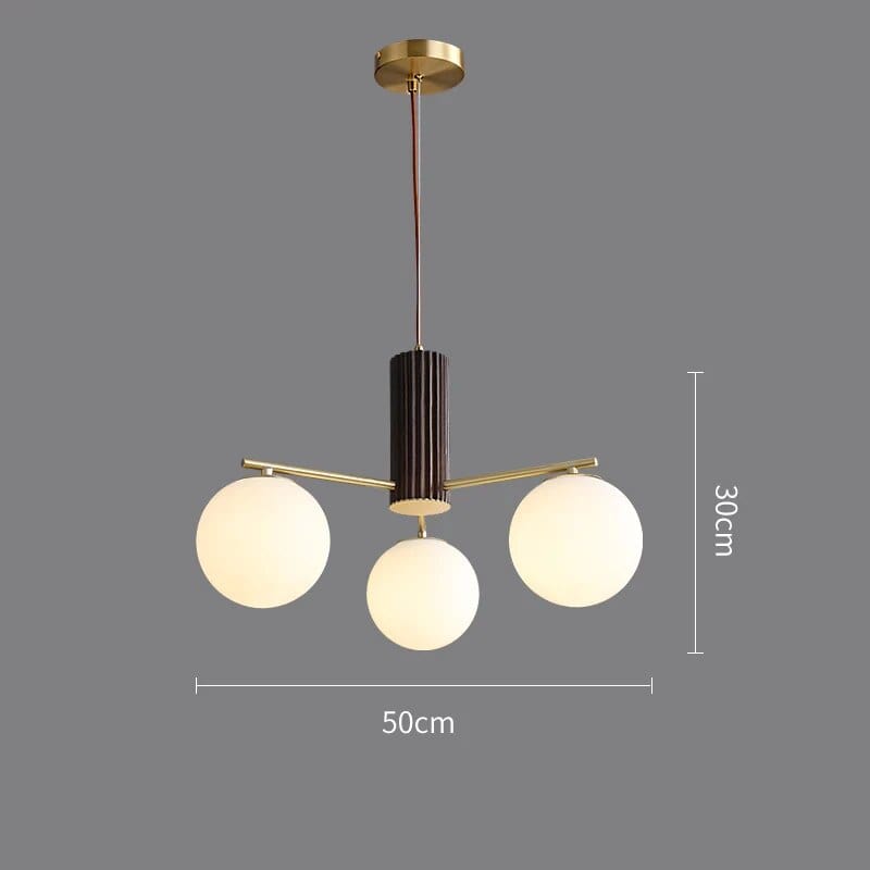 Lustre Japonais Cuivre Haricot Magique | Marco Lucetti Suspension 3 noyers