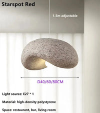 Lustre japonais élégant | Marco Lucetti Tache stellaire rouge / D40cm / Blanc froid