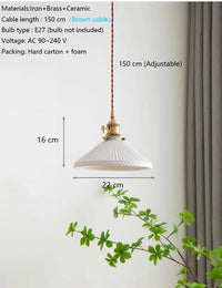 Lustre japonais en céramique - luxe Led plafonnier restaurant Bar chevet nordique  | Marco Lucetti