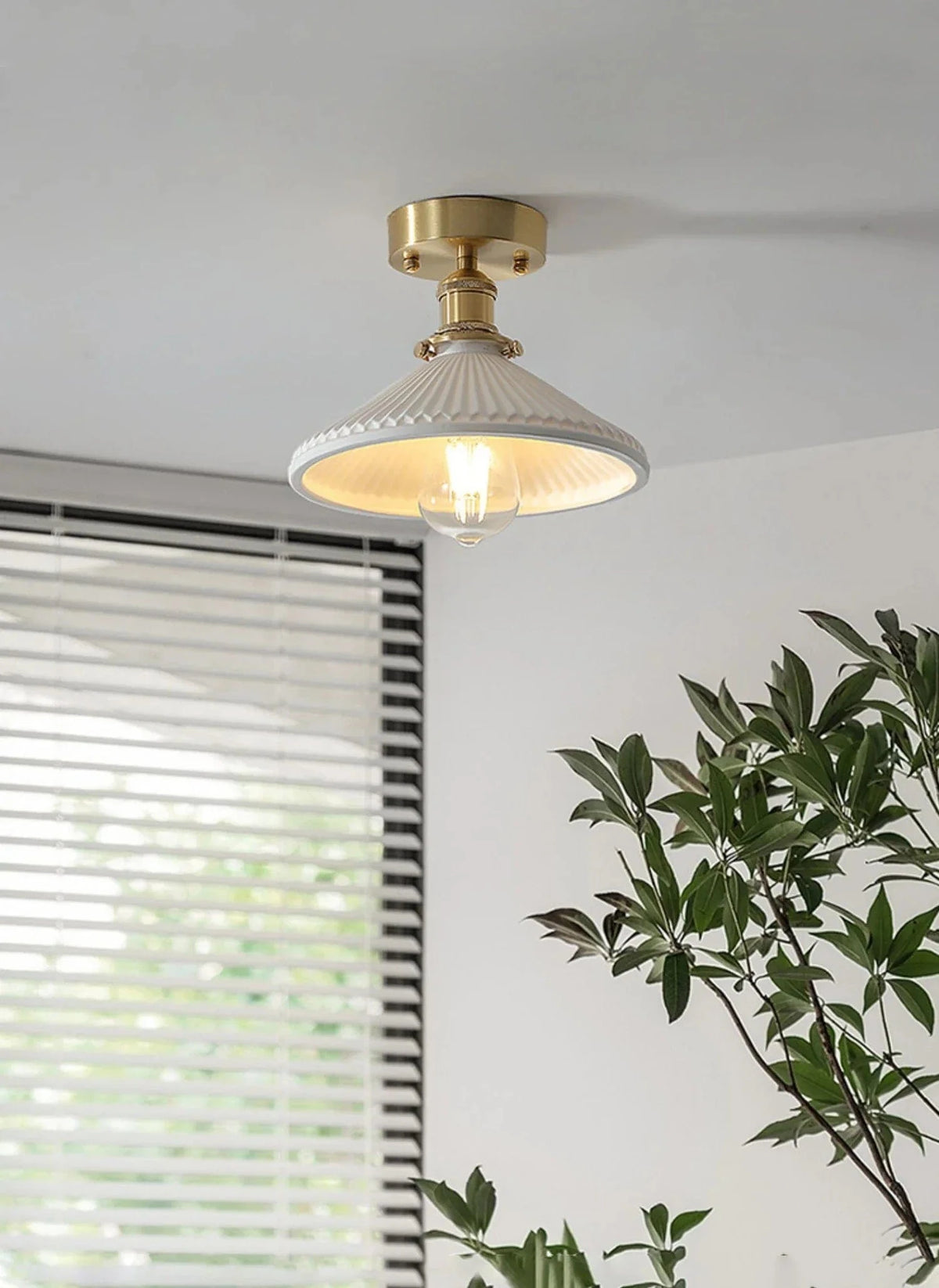 Lustre japonais en céramique - luxe Led plafonnier restaurant Bar chevet nordique  | Marco Lucetti