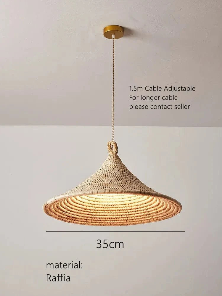 Lustre Japonais en Rotin Tressé | Marco Lucetti 35 cm