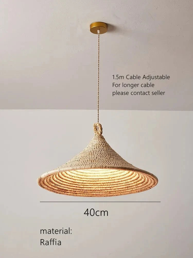 Lustre Japonais en Rotin Tressé | Marco Lucetti 40 cm