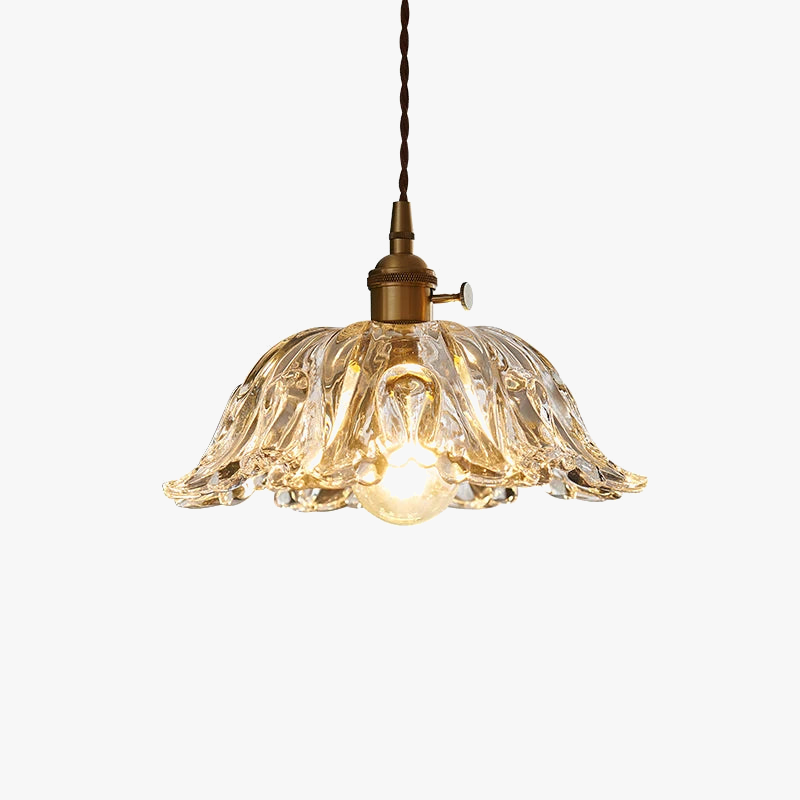 Lustre japonais en verre et laiton
