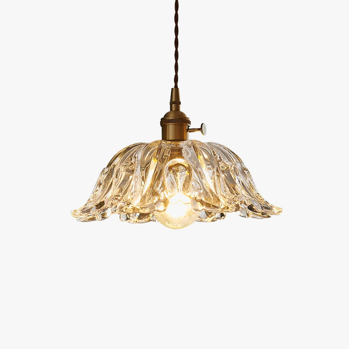 Lustre japonais en verre et laiton