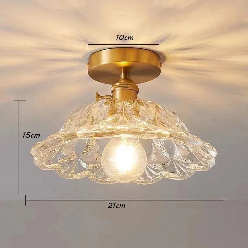 Lustre japonais en verre et laiton | Marco Lucetti 1092