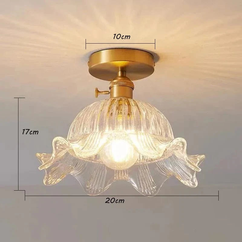 Lustre japonais en verre et laiton | Marco Lucetti 1094